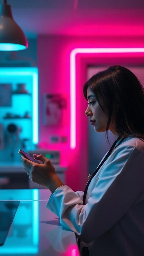 Medical practice staff sending appointment reminder texts